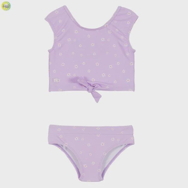 Maillot 2 pièces Lilas avec fleurs