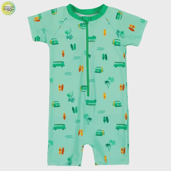 Maillot 1 pièce manche courte menthe