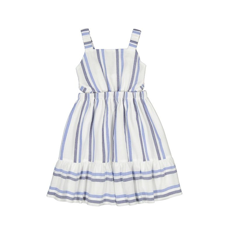 Robe à bretelles rayé bleu et blanc 3965