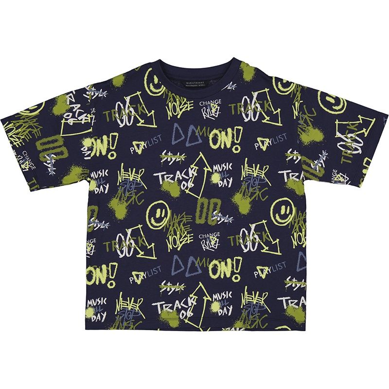 T-shirt marine avec graffiti