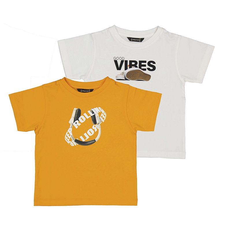 T-shirt orange avec écouteur 3040