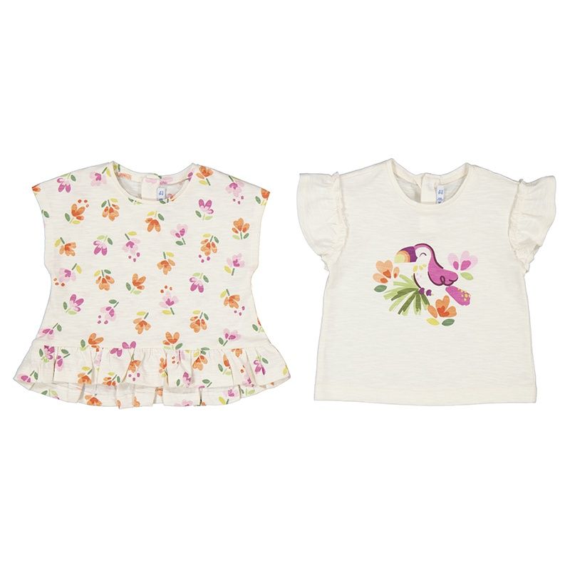 Chandail à fleurs manche courte avec jupon
