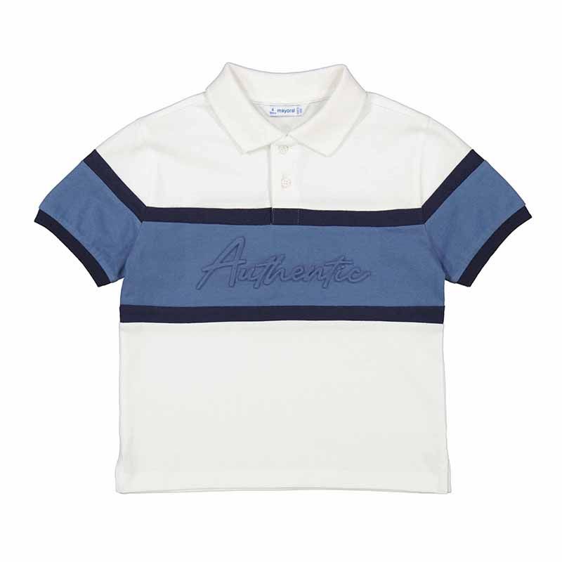 Polo blanc et marine 3103