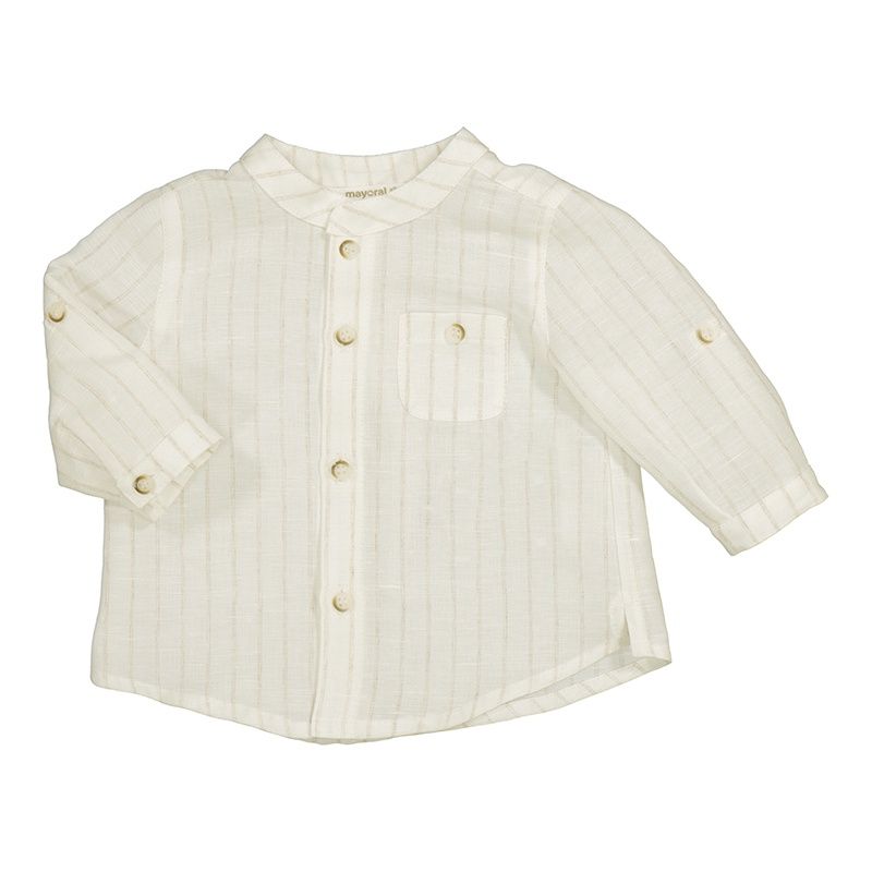 Chemise en lin rayé beige 1103