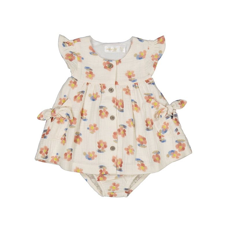 Robe beige fleuri 1851