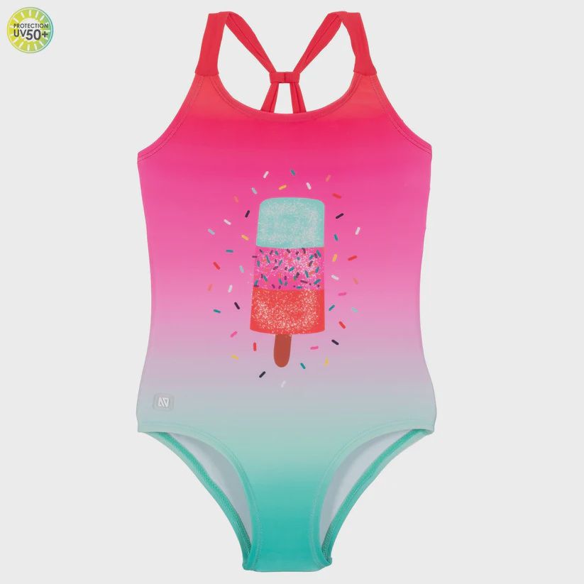 Maillot de bain, rose avec popsicle