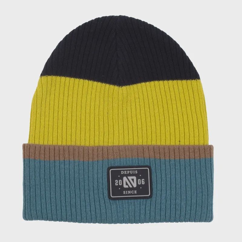 Tuque en tricot bleu et verte, Grandeur: 7-14 ans