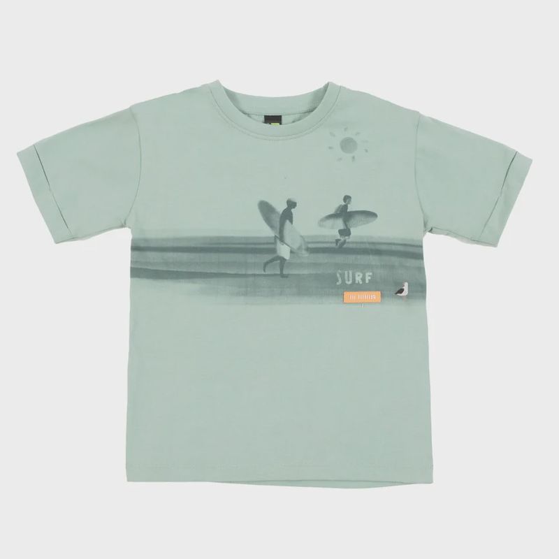 chandail manches courtes menthe, motif de surf