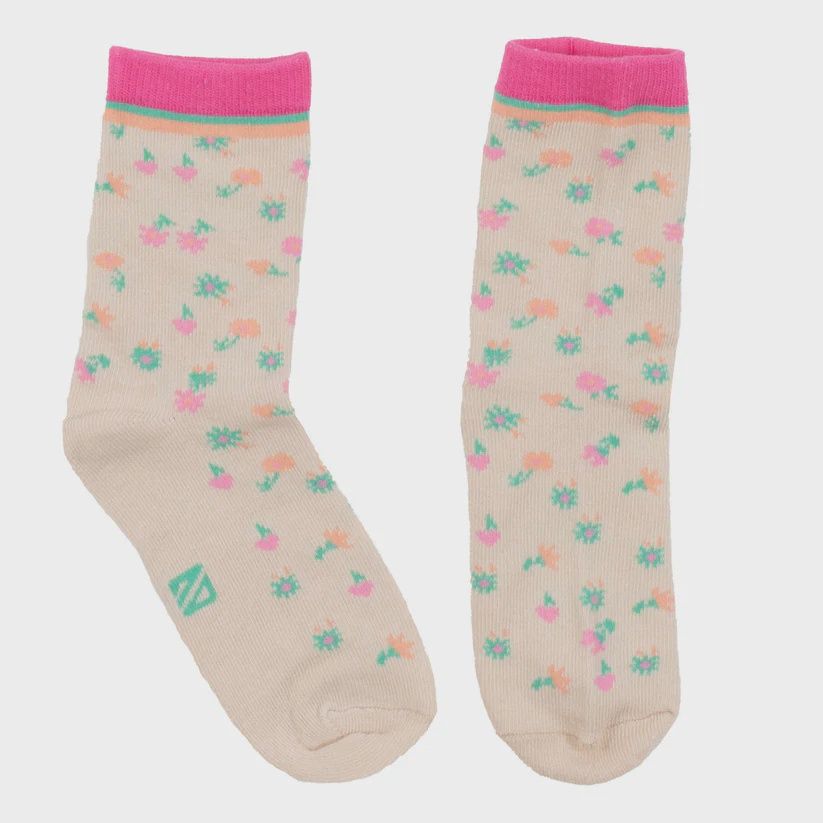 bas nano beige avec fleur, Grandeur: 8-14 ans