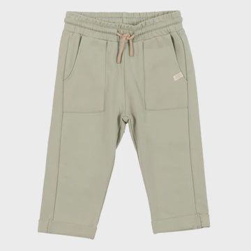 Pantalon garçon avec cordons bébé, Colour: Sauge, Grandeur: 3 mois