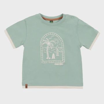 t-shirt bébé menthe avec palmier