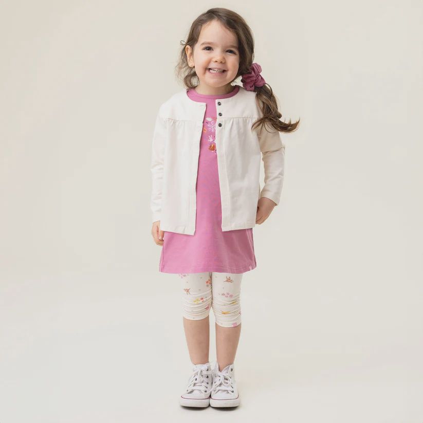 Veste bébé fille crème avec bouton