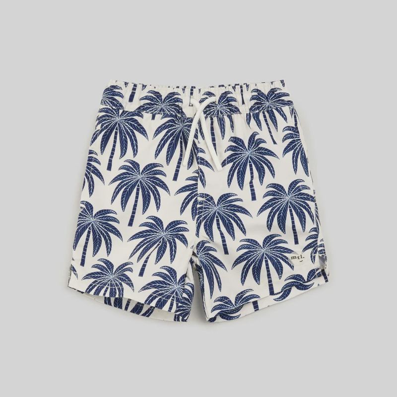 Maillot short blanc avec palmier
