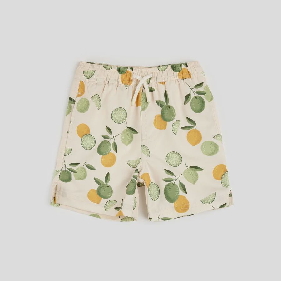 Maillot short beige avec agrumes