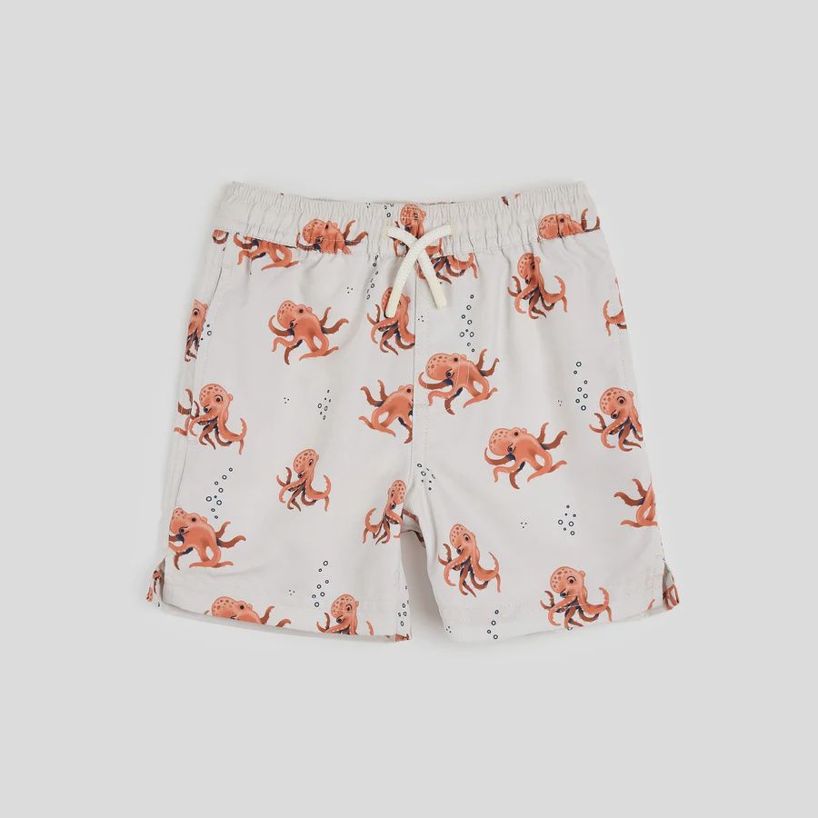 Maillot short beige avec pieuvre