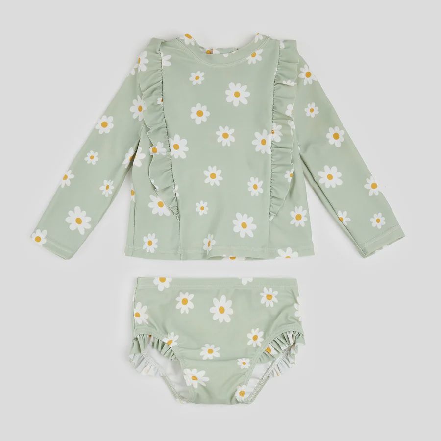 ensemble 2 pièces maillot de bain avec fleurs, Grandeur: 2 ans