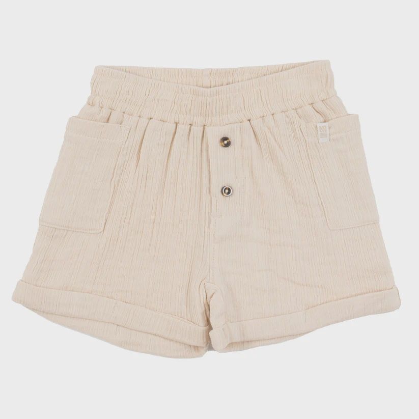 short beige avec boutons, Grandeur: 18 mois