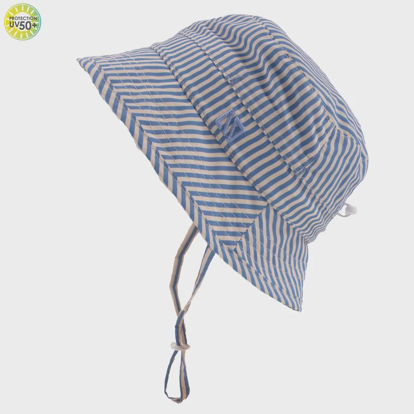 chapeau UV rayé bleu et blanc, Grandeur: 5-10 ans