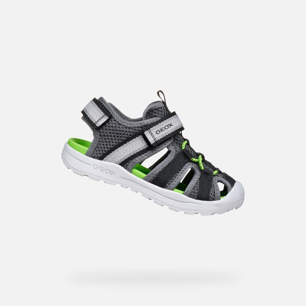 Sandale fermé vaniett gris et vert