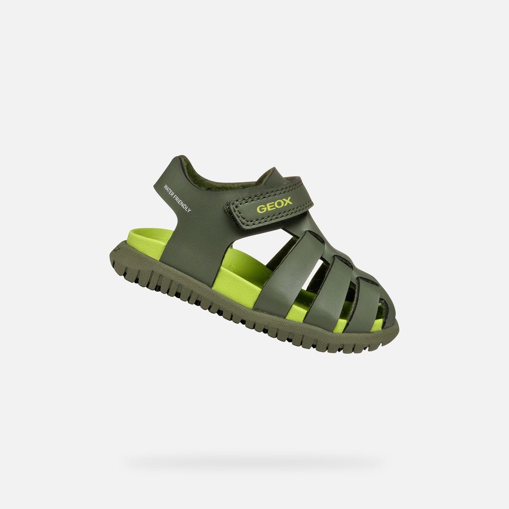 Sandale fermé fusbetto vert et lime
