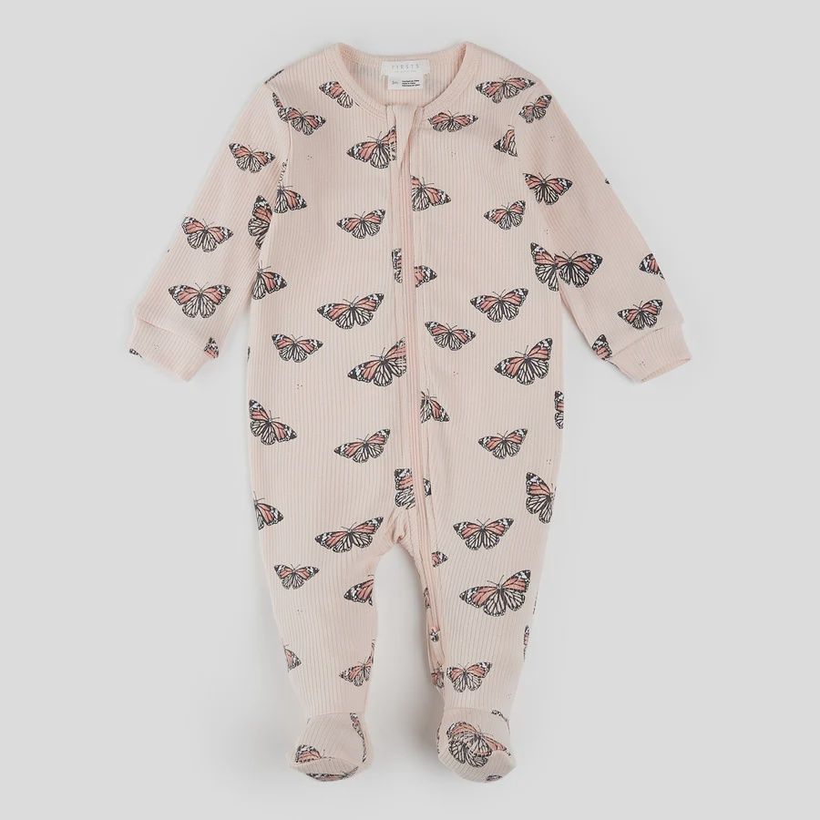 pyjama rose motif papillons, Grandeur: 0 mois