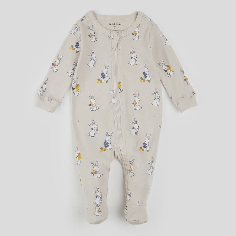 Pyjama beige lapin de pâques