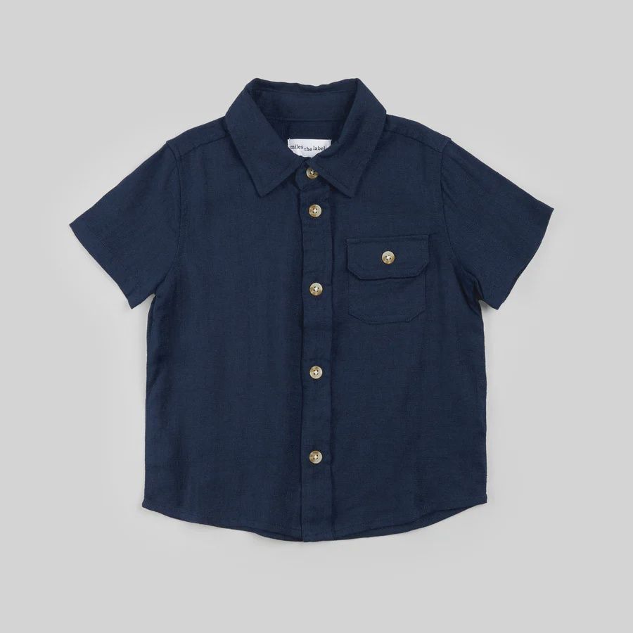 chemise manche courte bleu marine, Grandeur: 2 ans