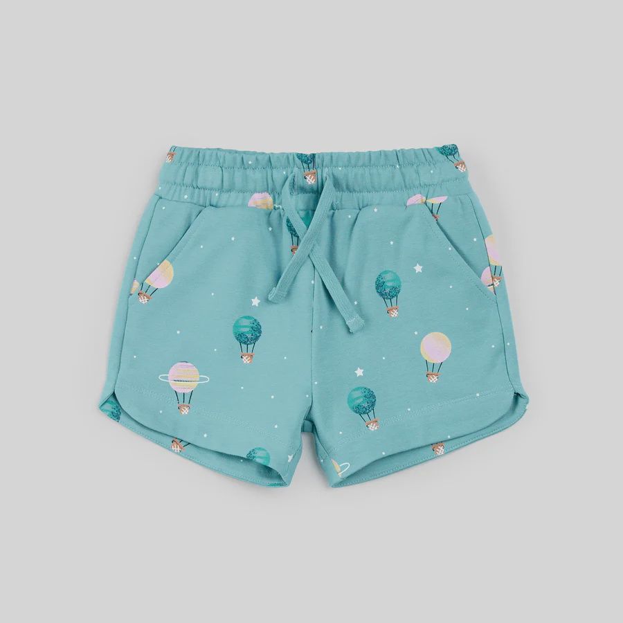 short bleu avec imprimé montgolfières, Grandeur: 2 ans