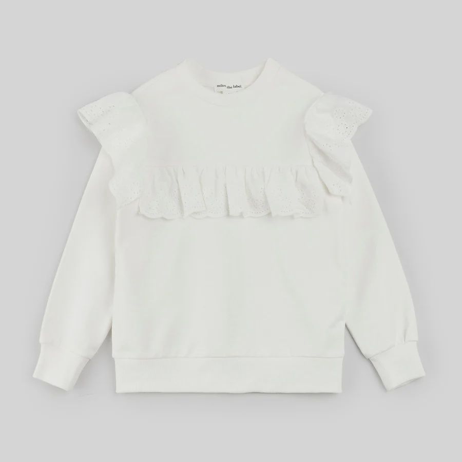 chandail manche longue blanc a volants, Grandeur: 2 ans