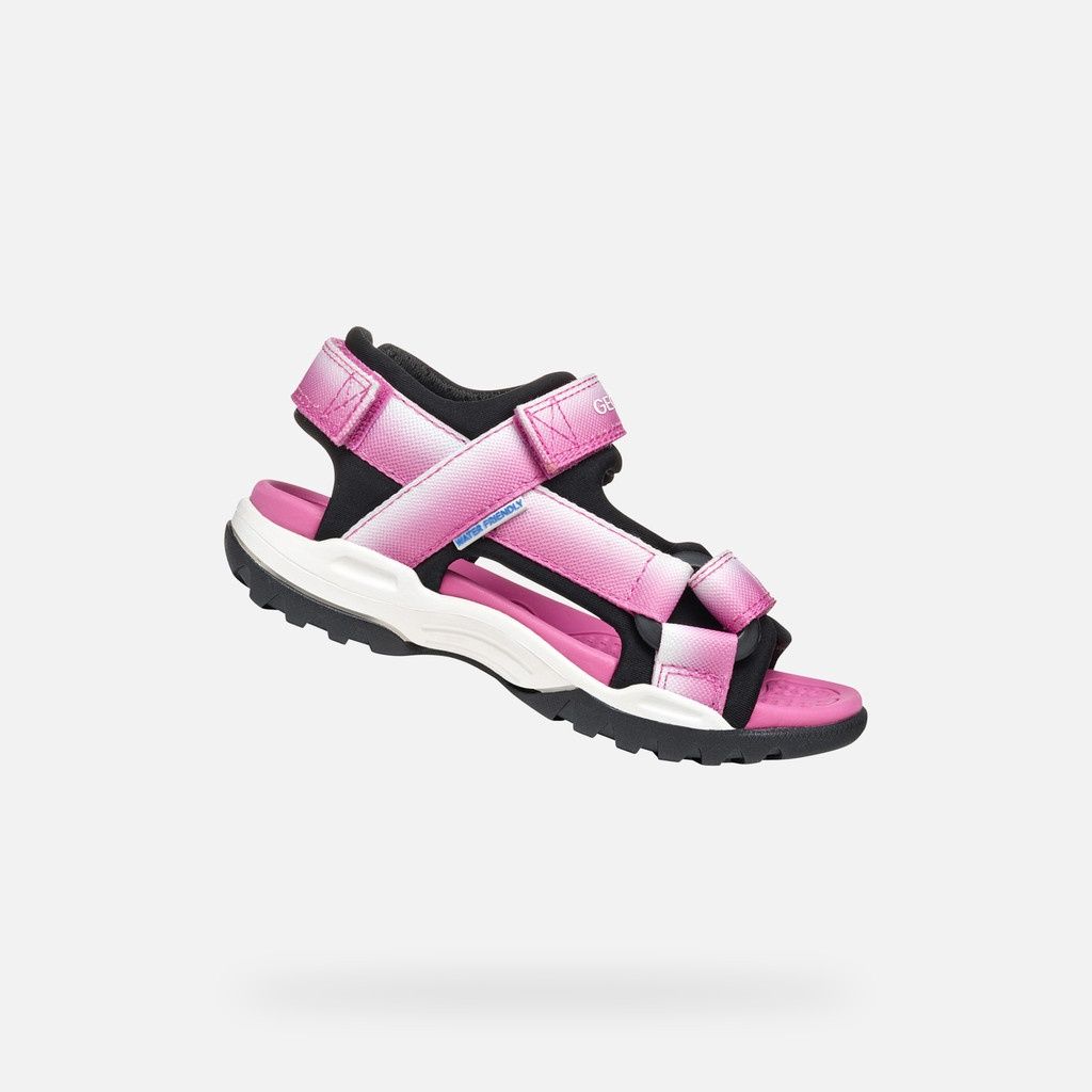 Sandale geox rose, blanche et noir, Grandeur: 13
