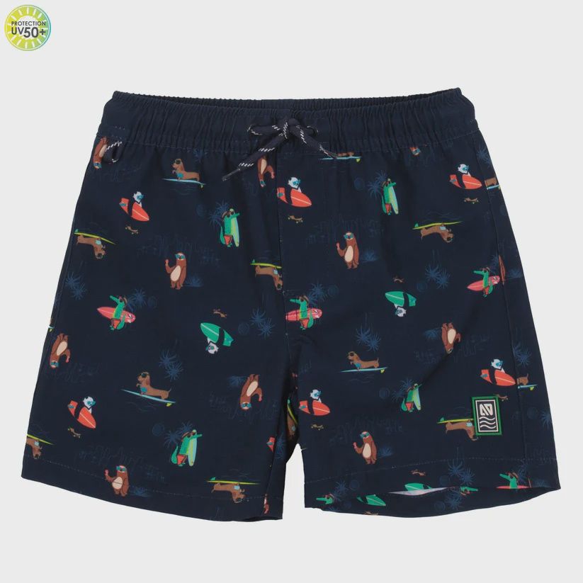 maillot de bain bleu marine motifs animaux, Grandeur: 2 ans