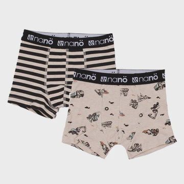 Paquet de 2 boxers beige avec camions