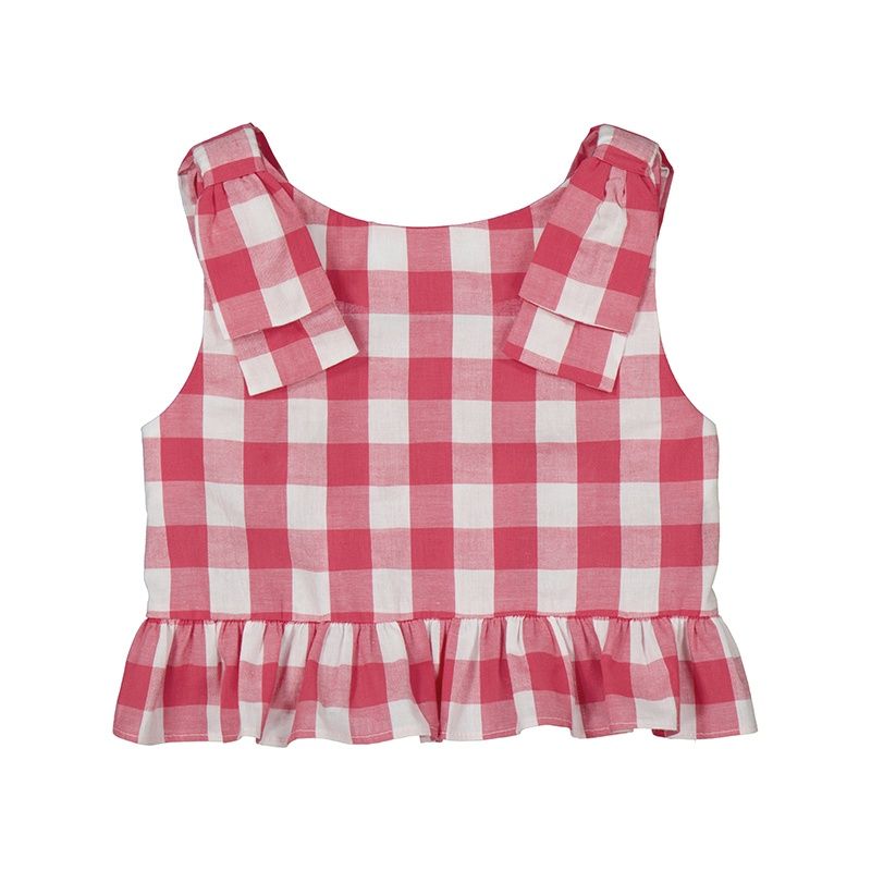 Camisole courte carotté rose  3023