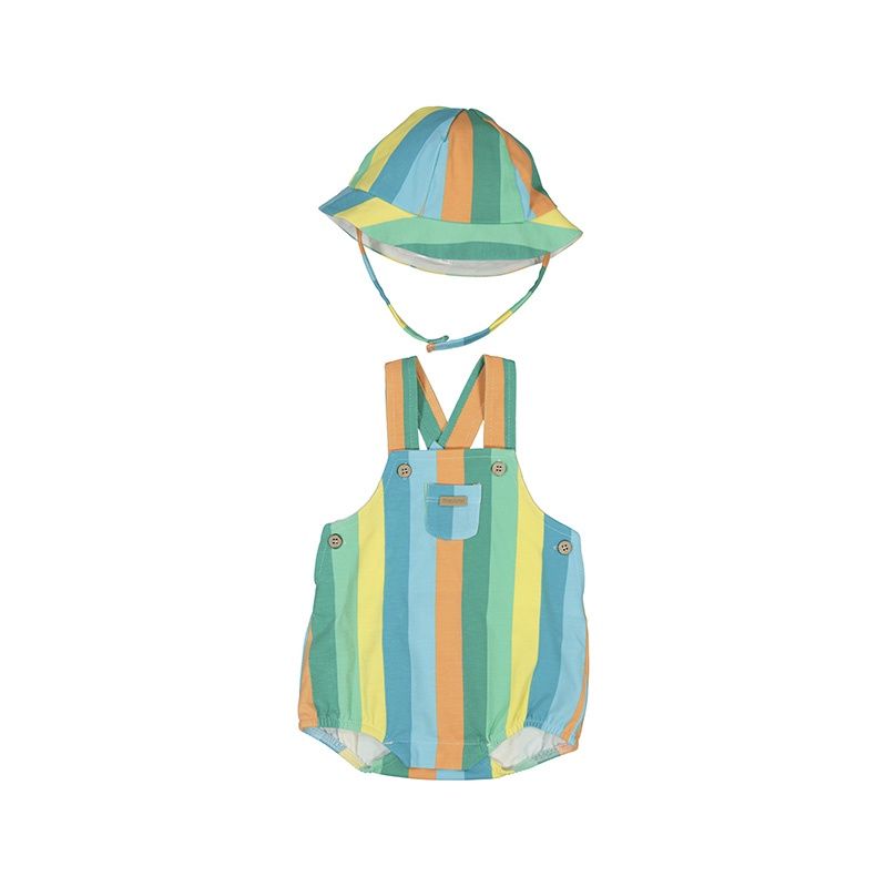 Salopette avec chapeau multicolore bébé 1613