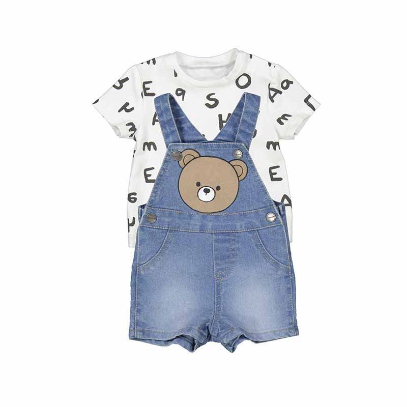 Ensemble salopette et t-shirt ourson1622