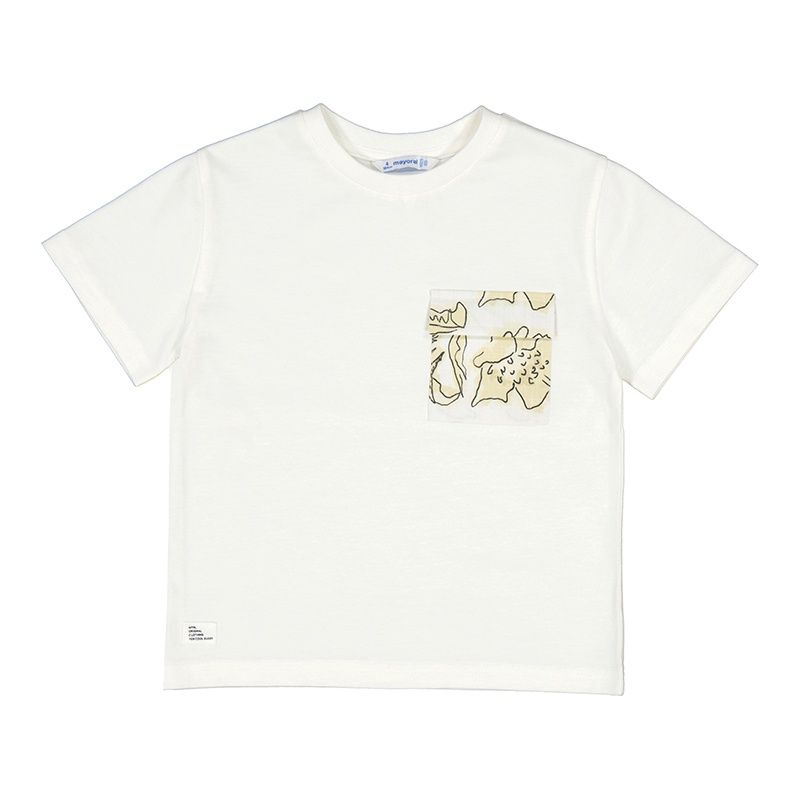 T-shirt blanc avec poche 3032