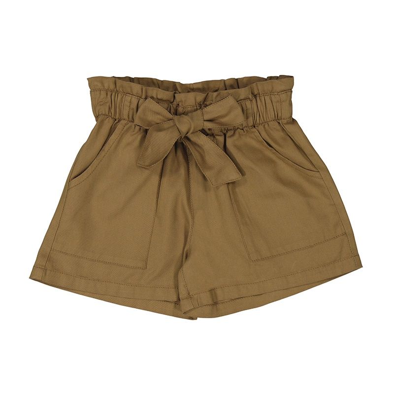 Short brune taille élastique avec boucle 3202