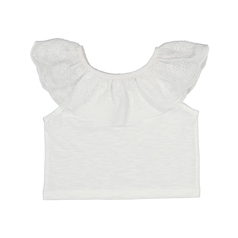 Camisole blanche sa à volant 3012