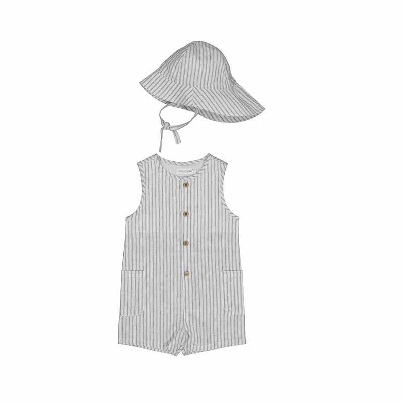 Barboteuse lignée avec chapeau 1643