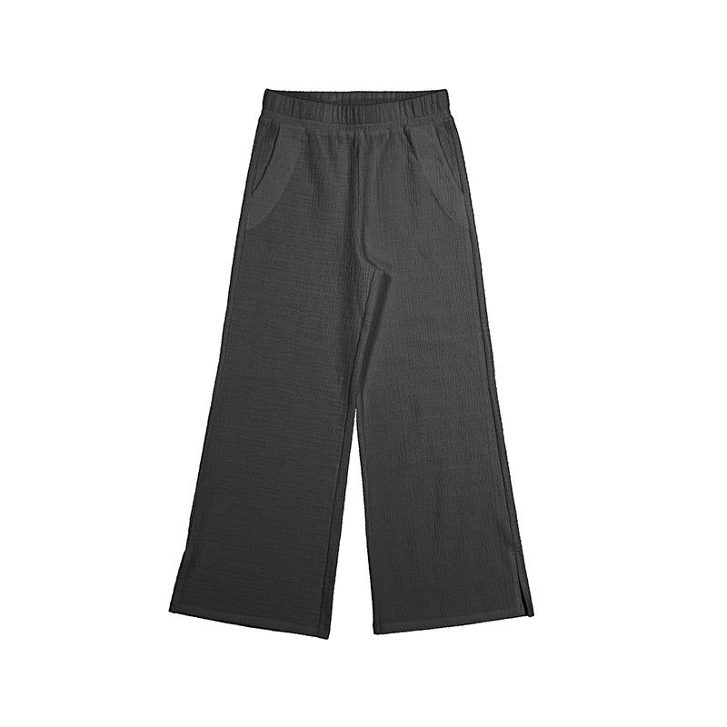Pantalon noir evasé en coton 6540