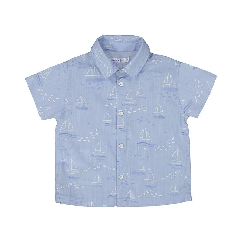 chemise bleu avec motif bateaux 1112