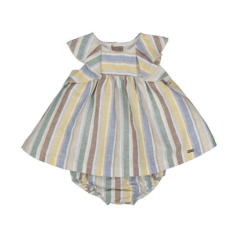 ensemble 2 pièces robe avec cache couche lignées