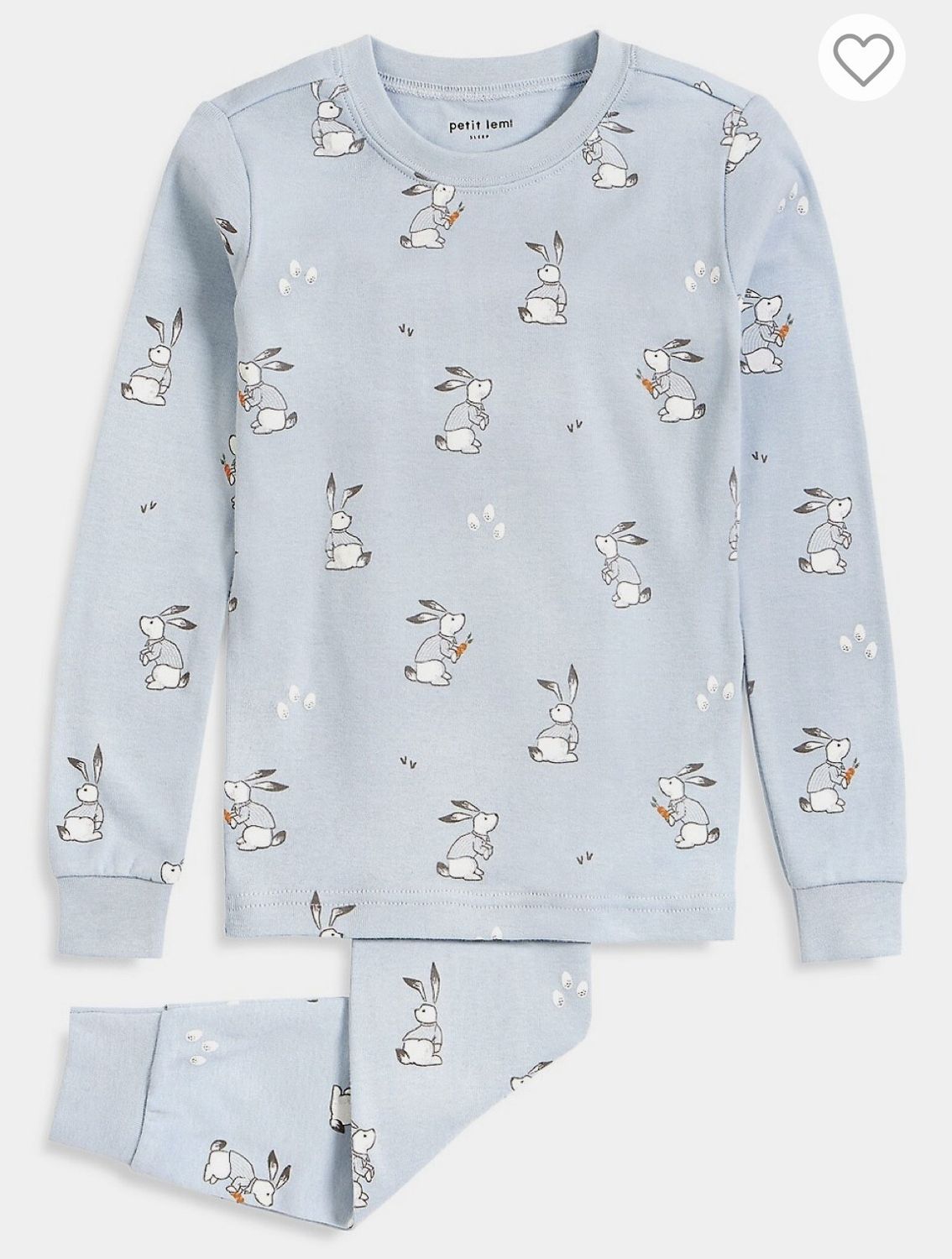 Pyjama bleu lapins de pâques