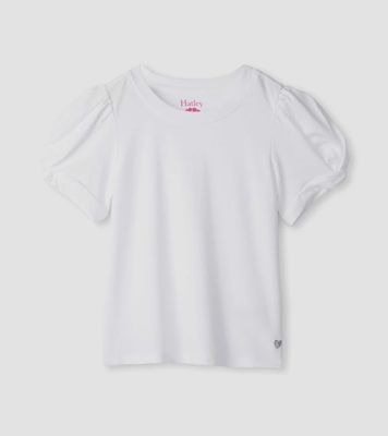 T-shirt blanc a manche torsadée 1718