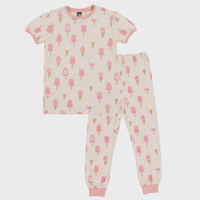 Pyjama 2pce, beige popsicle p58