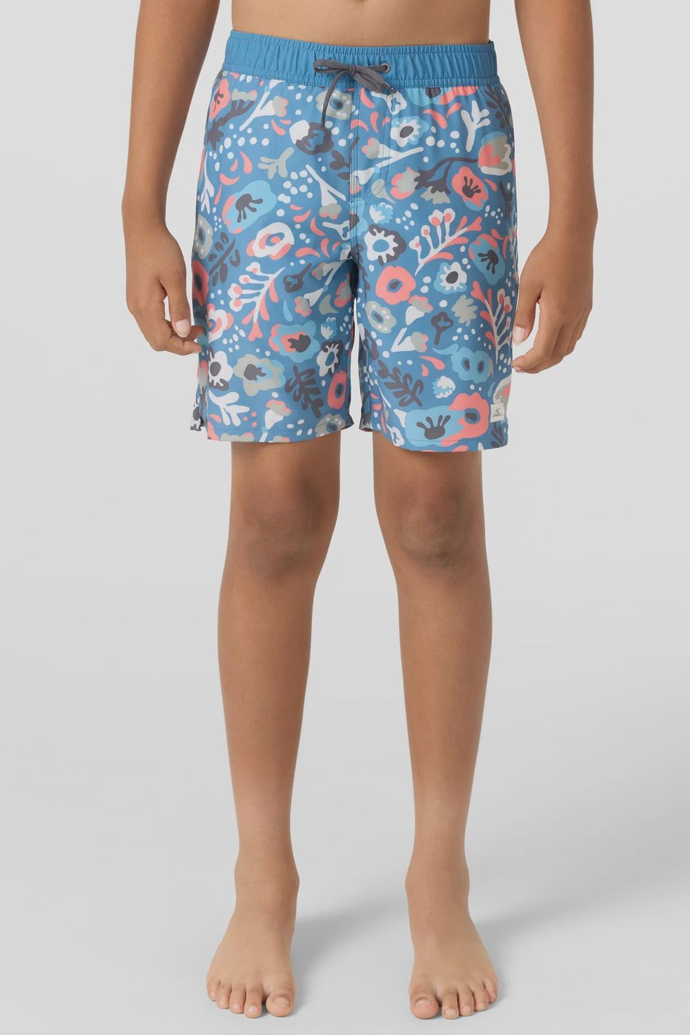 Short maillot bleu fleuri 6034