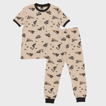 Pyjama manche courte  beige camions P09