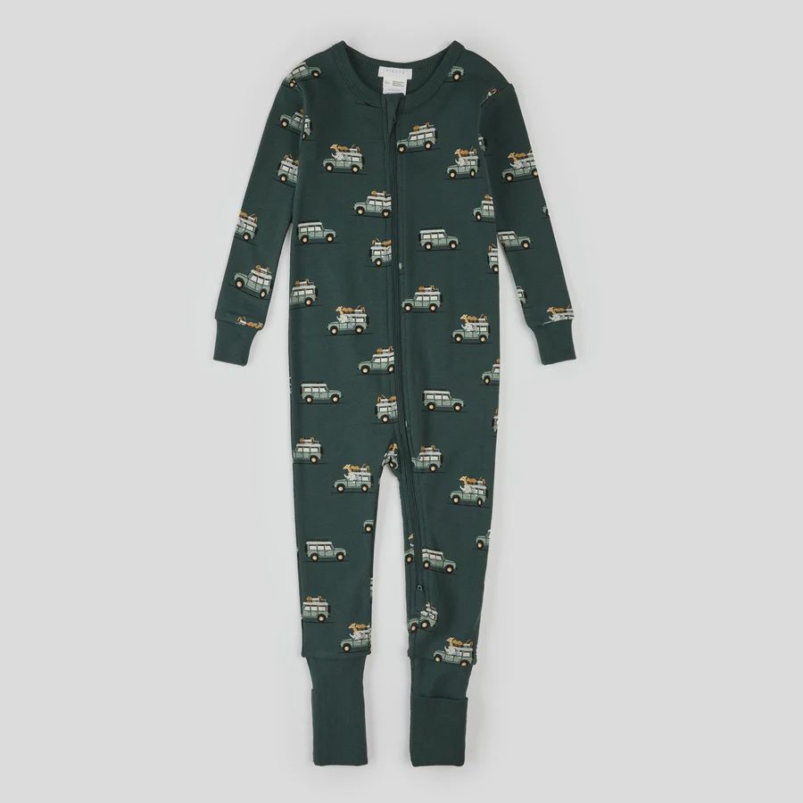Pyjama une pièce pied amovible vert avec pickk up q01b
