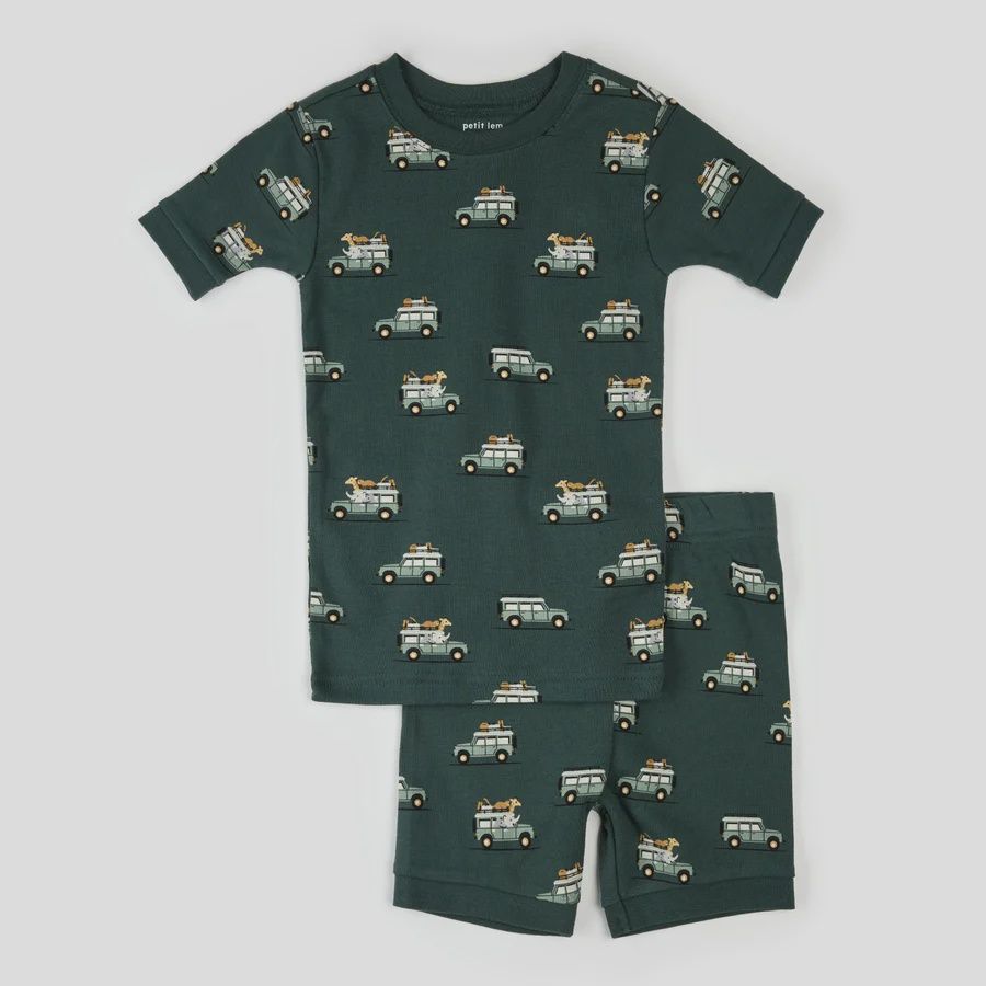 Pyjama 2 pièces court vert  avec pick up q01k