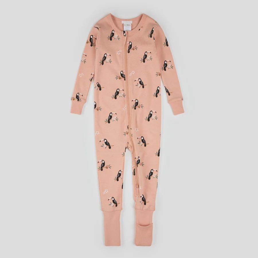 Pyjama une pièces rose pied amovible avec pelicans q01b
